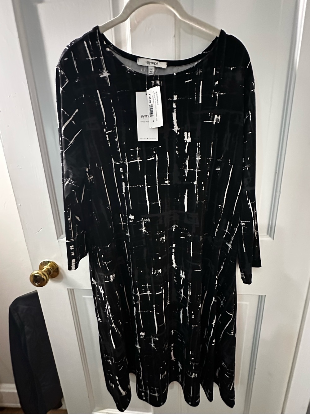 Sympli Black & White Printed Women's Dress